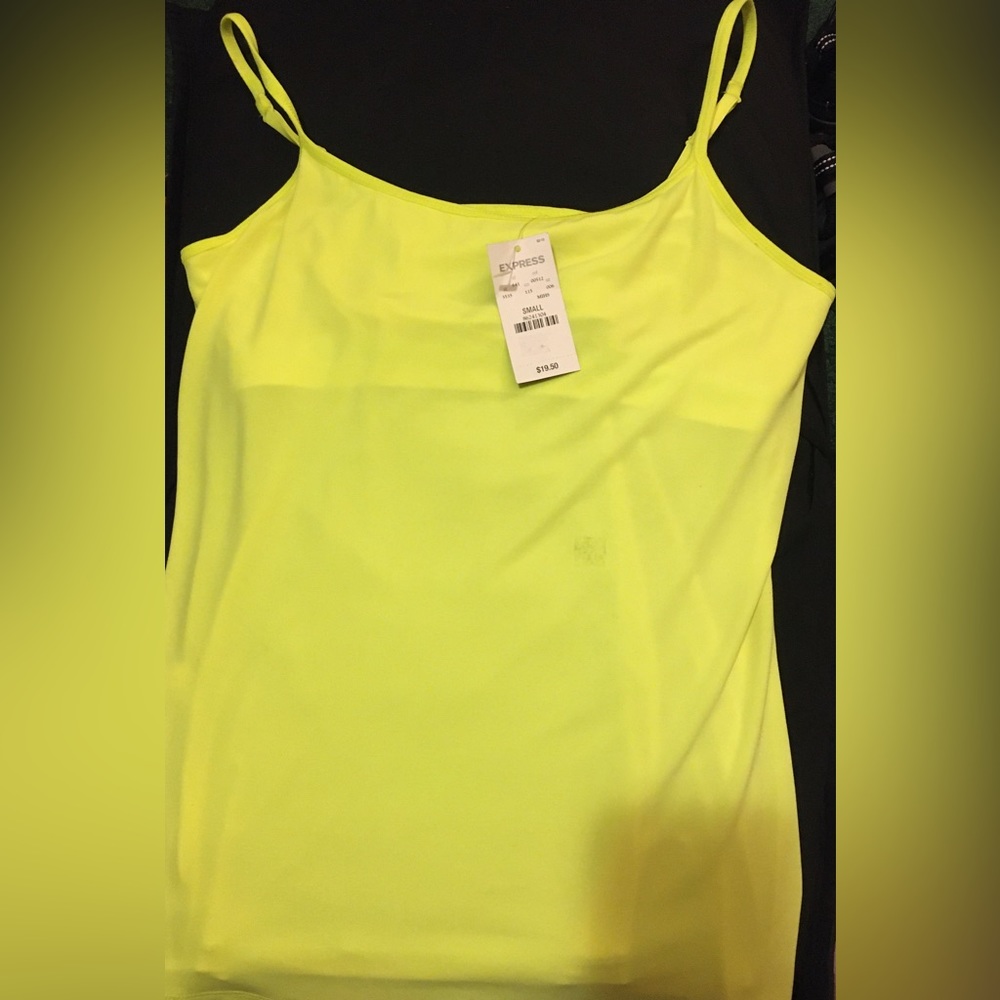 Neon Yellow Express tank top, size small